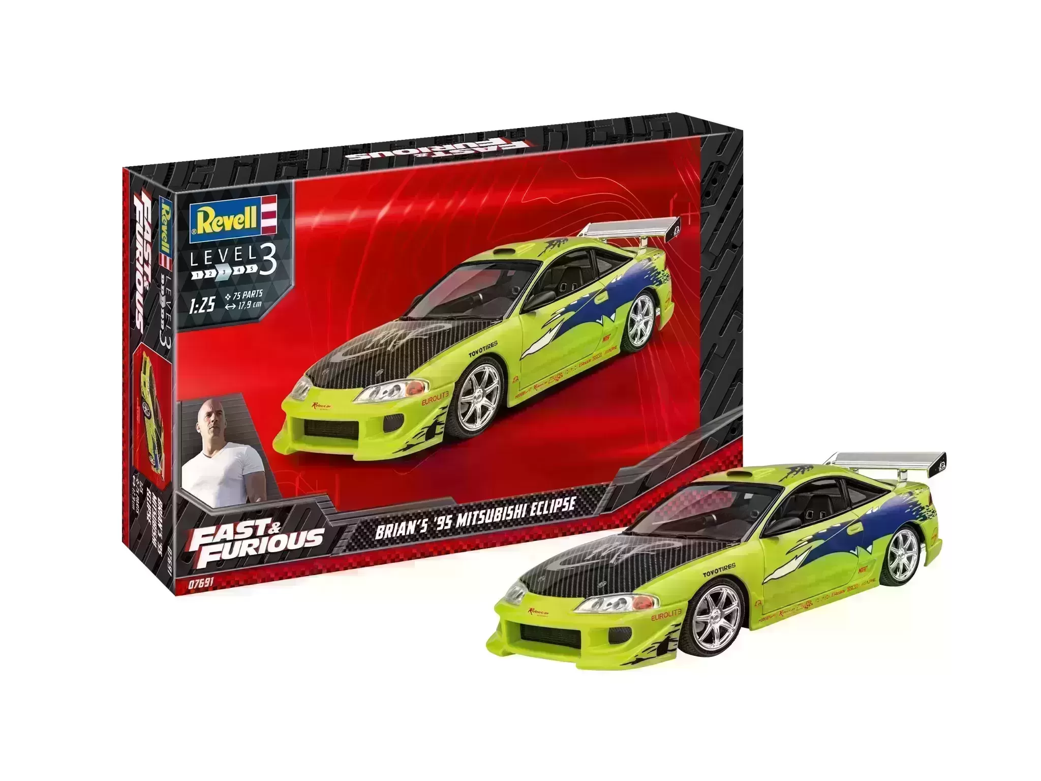 Modelset Fast and Furious: Brians 1995 Mitsubishi Eclipse - 1:24